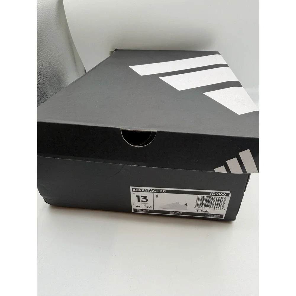 Adidas Advantage 2.0 Sneakers,Men's 13, EU 48, White IG9166,NEW/BOX DAMAGED